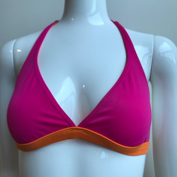 Billabong BLUE CRUSH era Vintage bikini solid Orange & Pink halter heart RARE - Picture 10 of 10